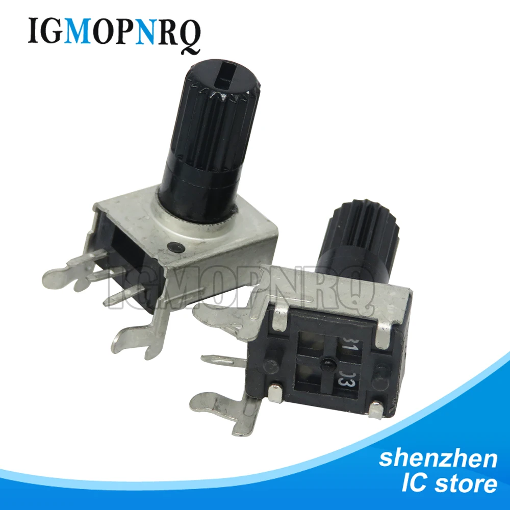 10PCS RV09 potentiometer adjustable resistance Horizontal  5K 10K 50K 100K 3PIN Long handle 12.5MM 0932 type B103 B104 B502