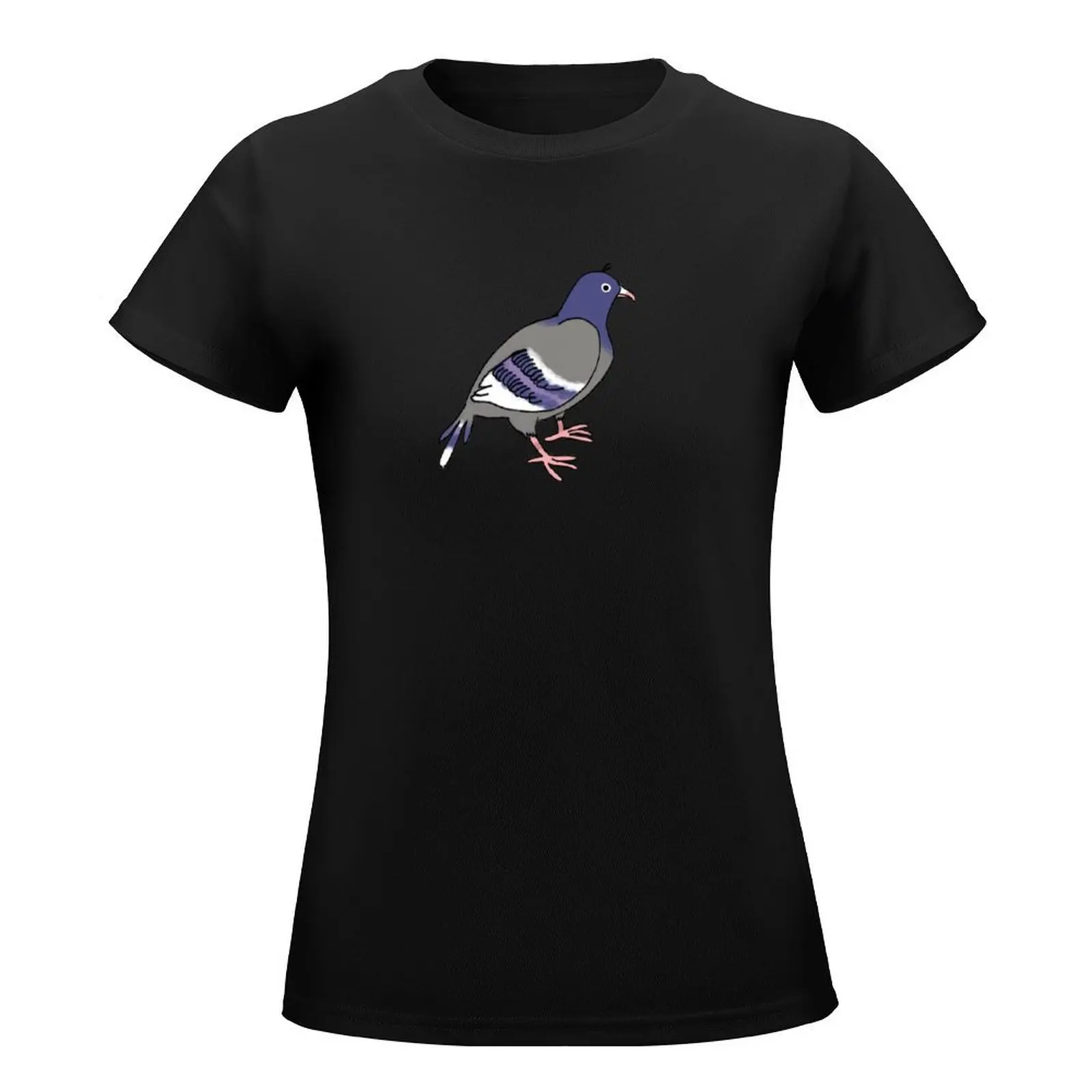 Cartoony Blue Pigeon T-Shirt female funny anime clothes animal prinfor t-shirts for Women graphic tees