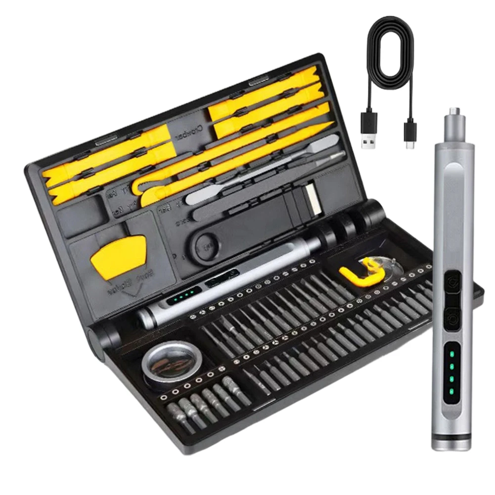 Manual Electric Screwdriver Set Magnetic Bits Tweezers For Phone PC Laptop Repair Tool Kit 2 In 1 Version