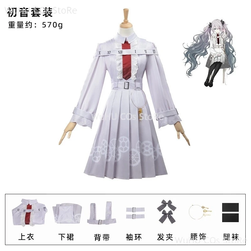 Projekt gry Sekai kolorowy etap Feat 25night Shiraneggi Cosplay biała porów Mikou Cosplay biały garnitur kobiety Halloween odgrywanie ról