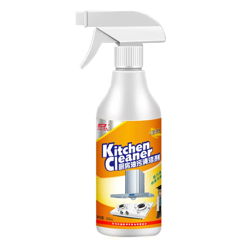 Kitchen Grease Cleaner 500ml Stainless Steel Cleaner & Polish for Grills Ovens & Appliances Range Hood Stove Grease Clean