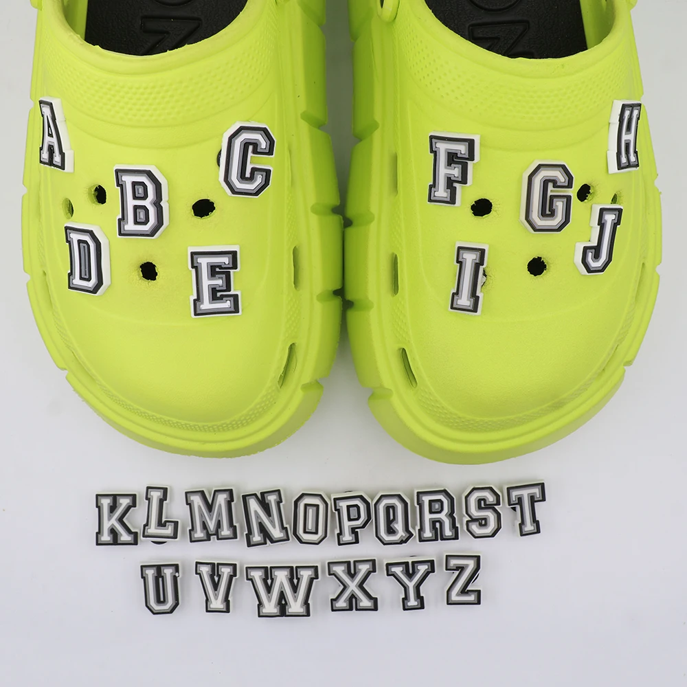 Shoe Accessories Charms Cute Cartoon Twenty-six English Words Ornament Alphabet Slipper Shoe Decorations Buckles Adult Gift 1pc