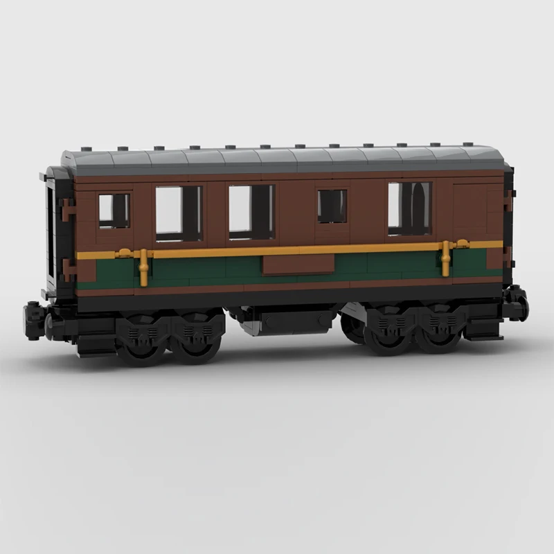 qwert City Car Model MOC Building Bricks Railway Train Brake Carriage Modular Technology Gift Holiday Assemble Children Toy Suit