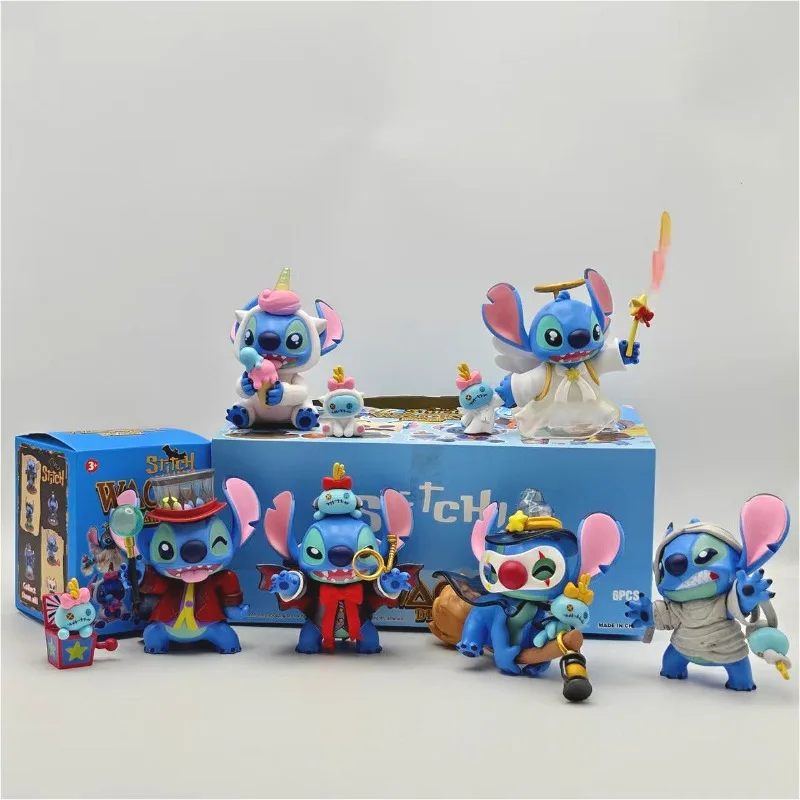 

6 шт./компл., забавная фигурка дневника Лило и Стич, игрушка, аниме Стич, модель, украшение для рабочего стола, детская кавайная мультяшная игрушка в подарок