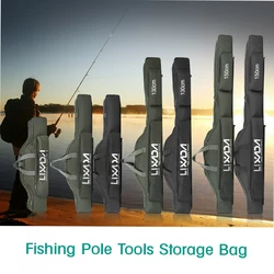 Fishing Bag Portable Folding Fishing Rod Reel Bag Fishing Pole Gear Tackle Tool Carry Case Carrier Travel Storage Bag Organizer