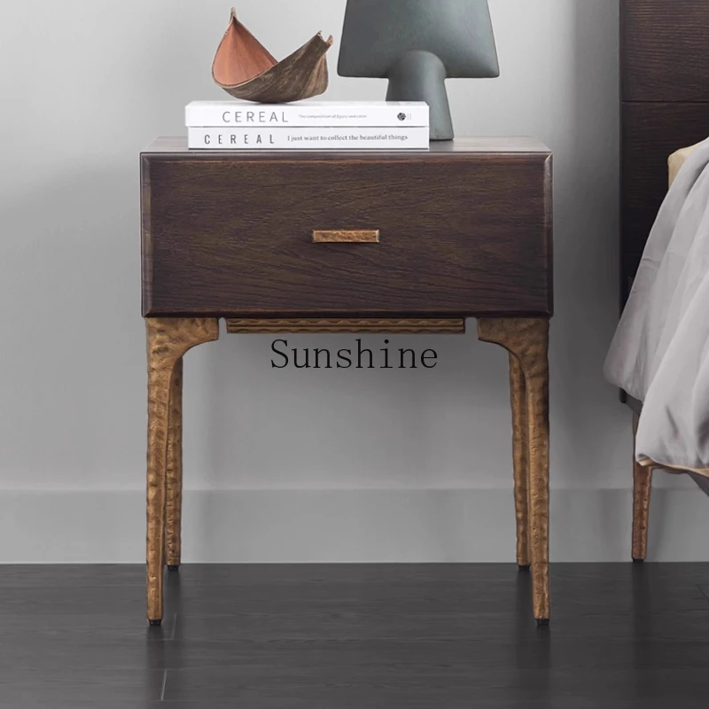 

Nordic retro living room B & B side few light luxury solid wood bedroom bedside table