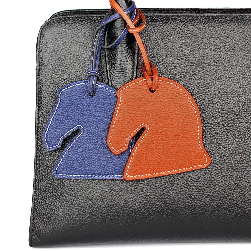 New Trendy Leather Cute Creative Personalized Horse Head Keychain Ladies Backpack Pendant Bag Charm Accessories