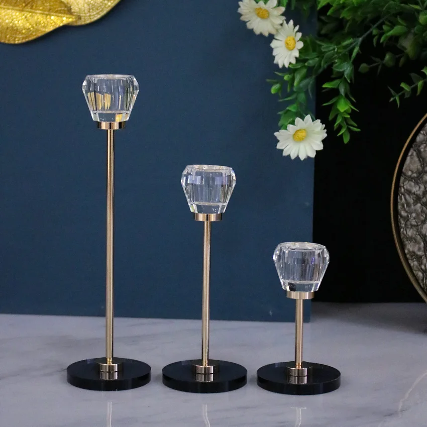 

European Creative ModRoom Living Room Table K9 Crystal Candlestick Candlestick Arrangement Home Decorations