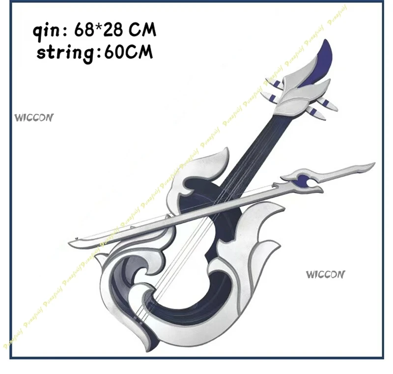 Honkai: Star Rail Hysilens Helektra Cosplay Silver & Blue Anime Musical Instrument Violin Prop Replica for Halloween & Comic Con - view 2