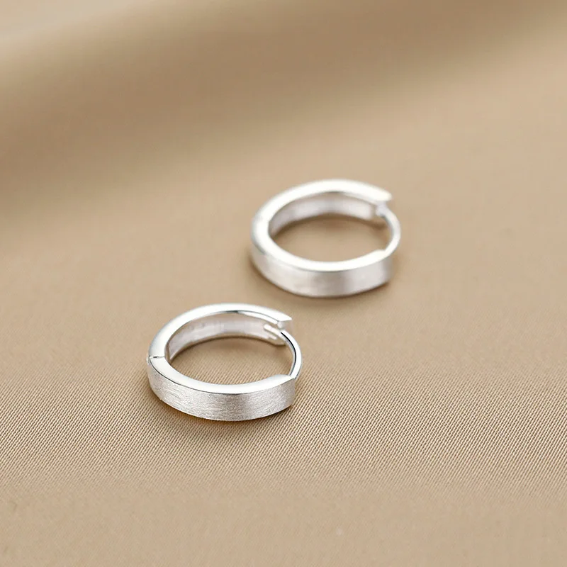 New 925 Sterling Silver Round Earrings Cool Charm Simple Style Earrings Beautiful Jewelry for Women Birthday Party Gift
