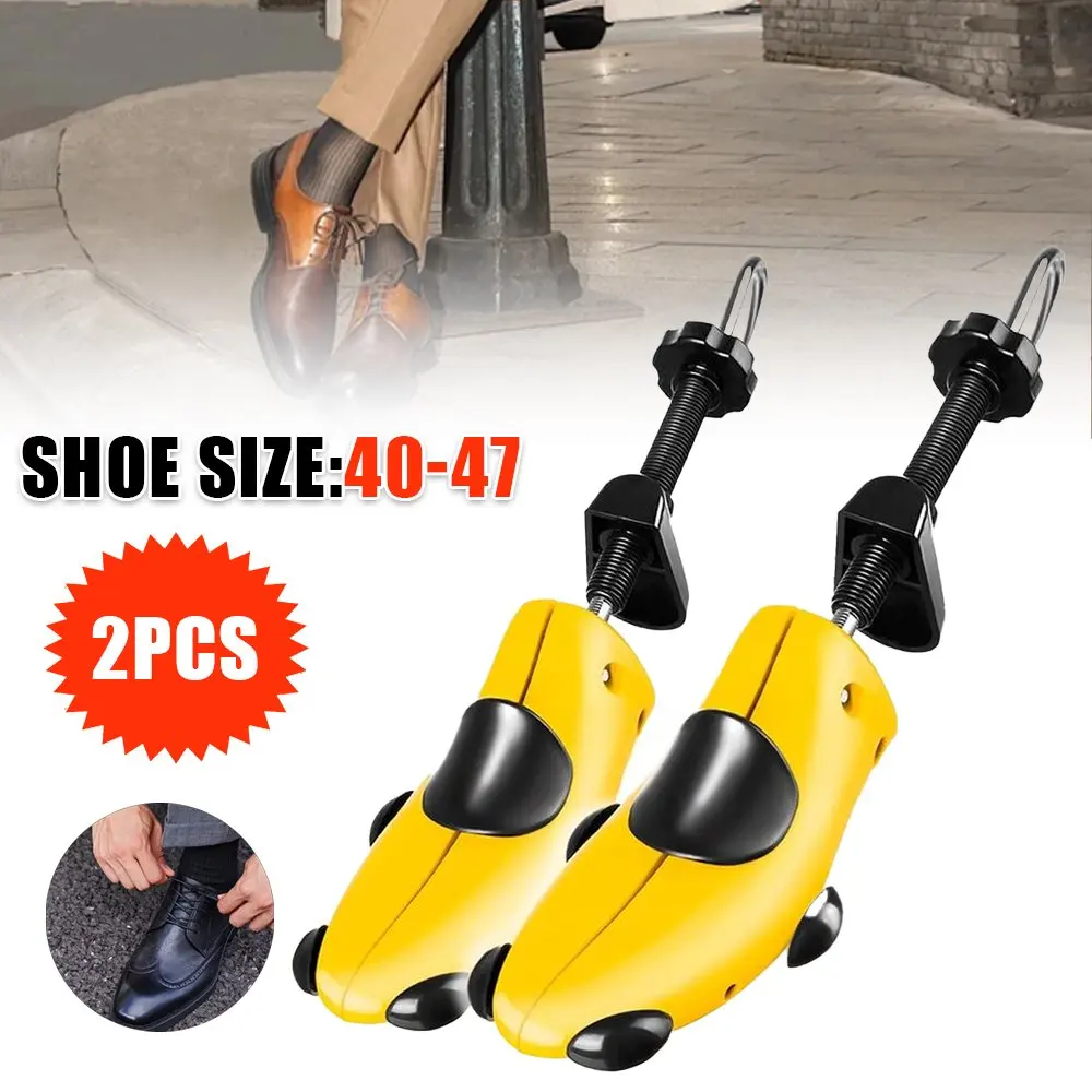 Lot de 2 embauchoirs unisexes ajustables, extenseurs de longueur et de largeur bidirectionnels, ajustement personnalisable pour les pointures européennes 40-47, conception antidérapante à points surélevés durable, embauchoir pratique pour chaussures serrées, baskets, talons hauts afin de prévenir les plis et la déformation