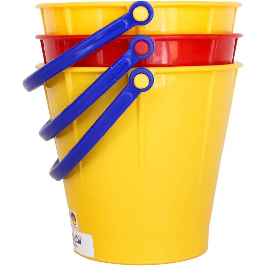 ชุดของเล่นทราย 3 ใบ ขนาดใหญ่ ประกอบด้วยถังทราย 3 ใบ คละสี ผลิตในเยอรมนี