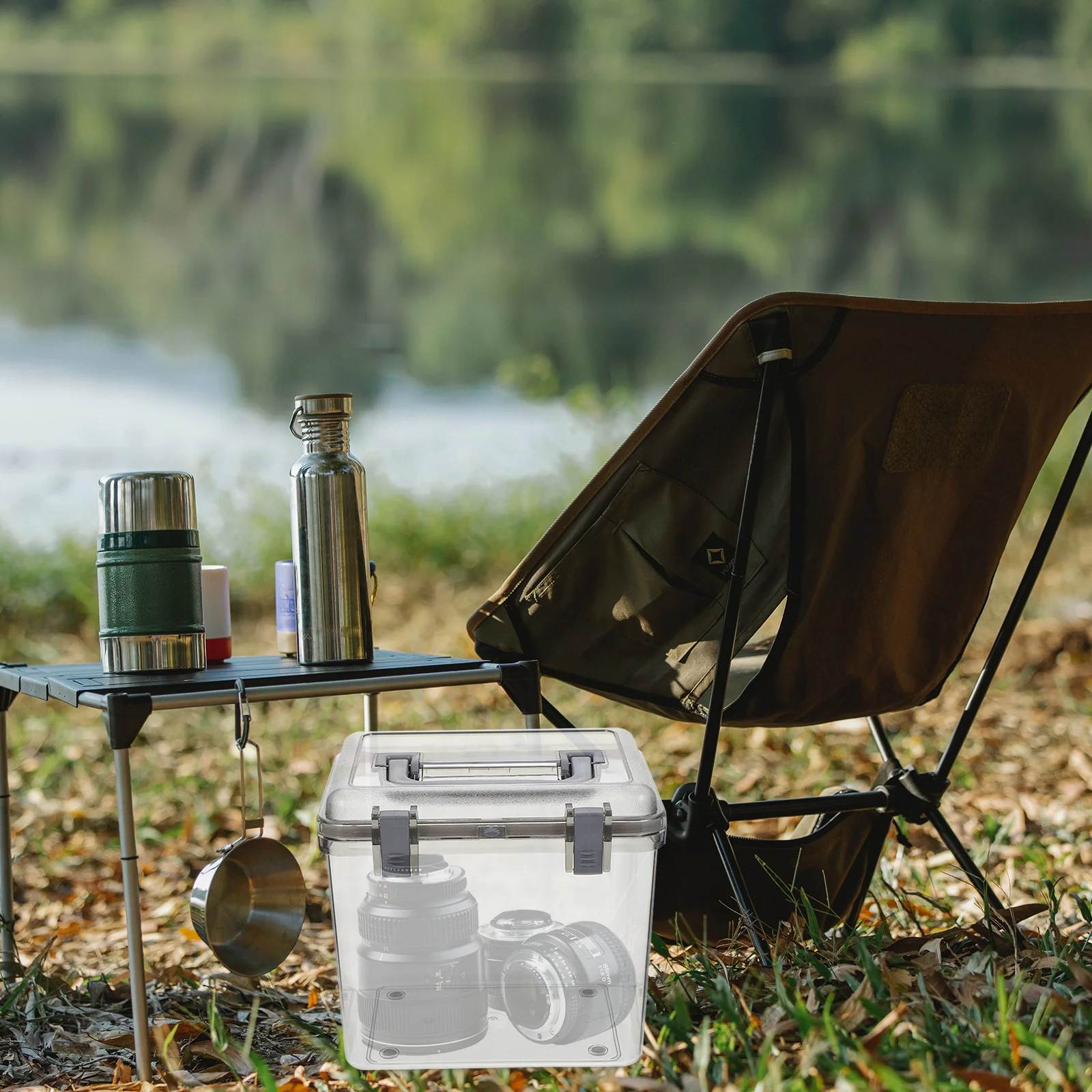 

Large Capacity Camera Lens Box with Simple Handle for Outdoor Activities and Home Organization Portable Camera Lens Case