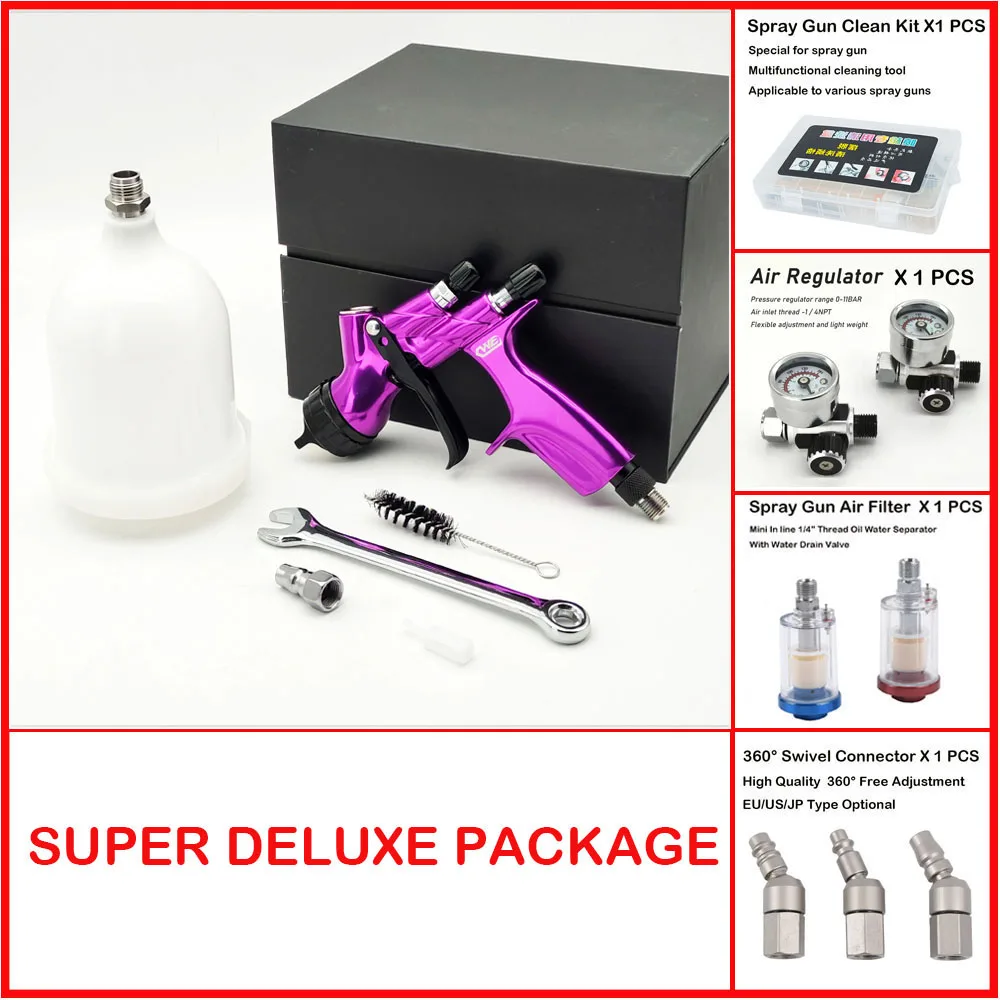 CWE Spray Gun 1.3mm Stainless Steel Nozzle Air Spray Gun /Water-Based Paint /Varnish Paint Sprayer /Paint Spray Gun For Car