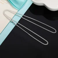 Hot nice 925 Sterling Silver Necklace 16-30 Inches 2MM String Chain For Women Men High Quality Jewelrys Gifts 40-70cm 3