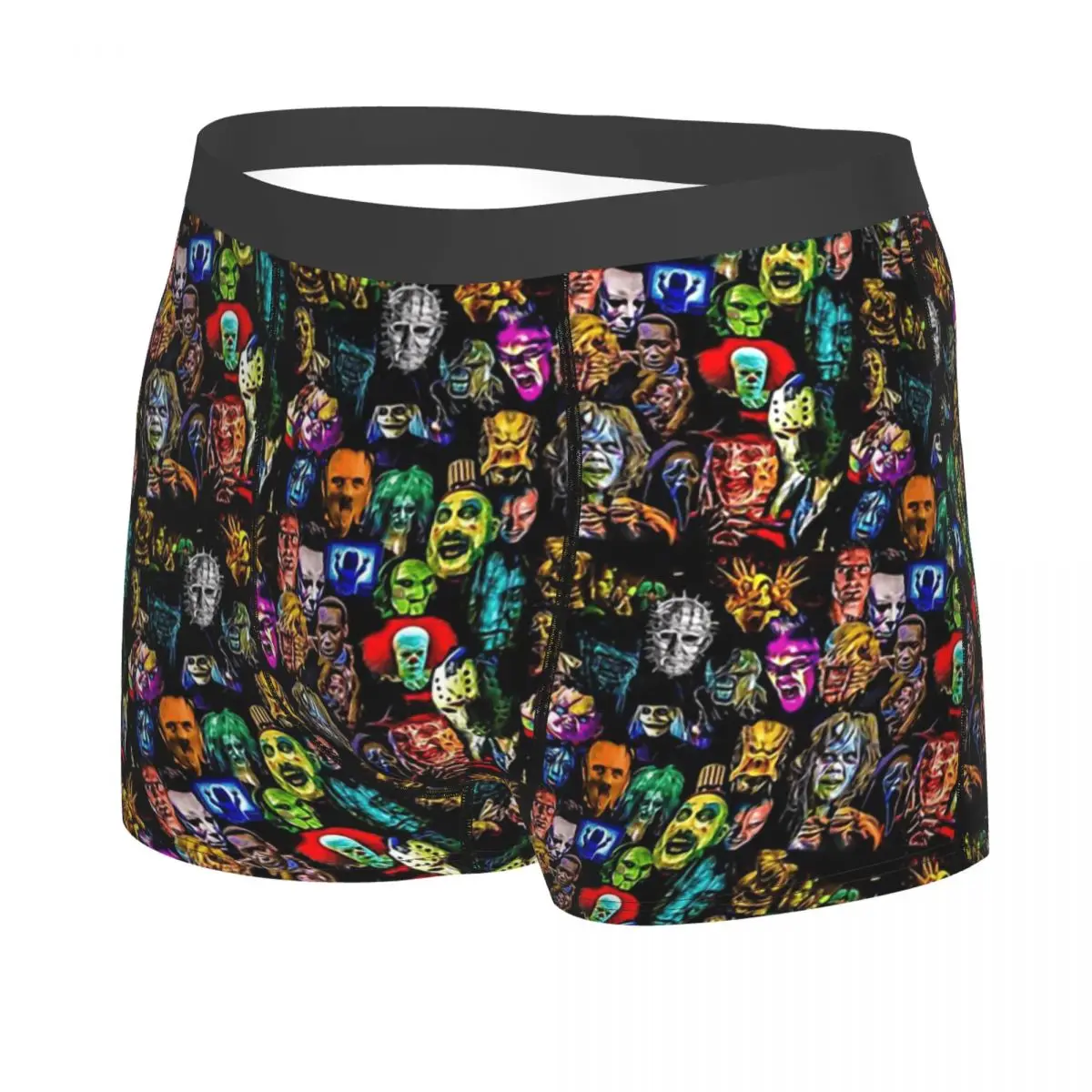 Men's Horror Film Print Underwear, Cuecas Boxer, Cuecas Boxer, Altamente Respirável, Baddies, Alta Qualidade, Presentes de Aniversário