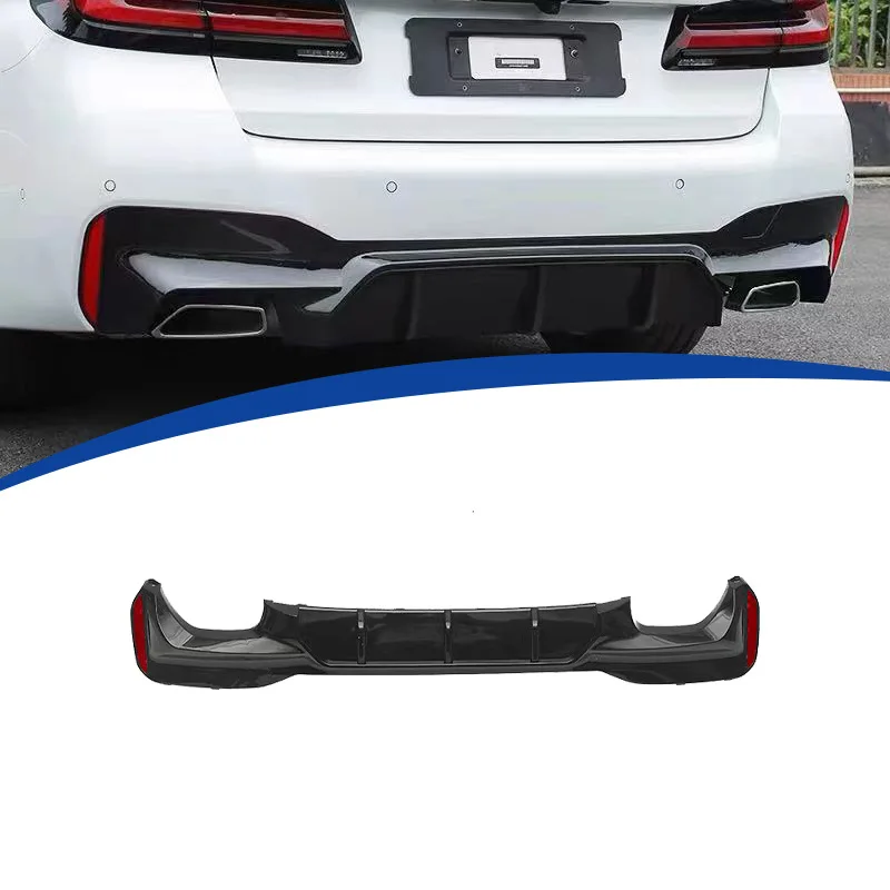 

For BMW 5 Series G30 2017-2023 M5 Style Rear Lip Diffuser Splitter ABS Plastic Gloss Black