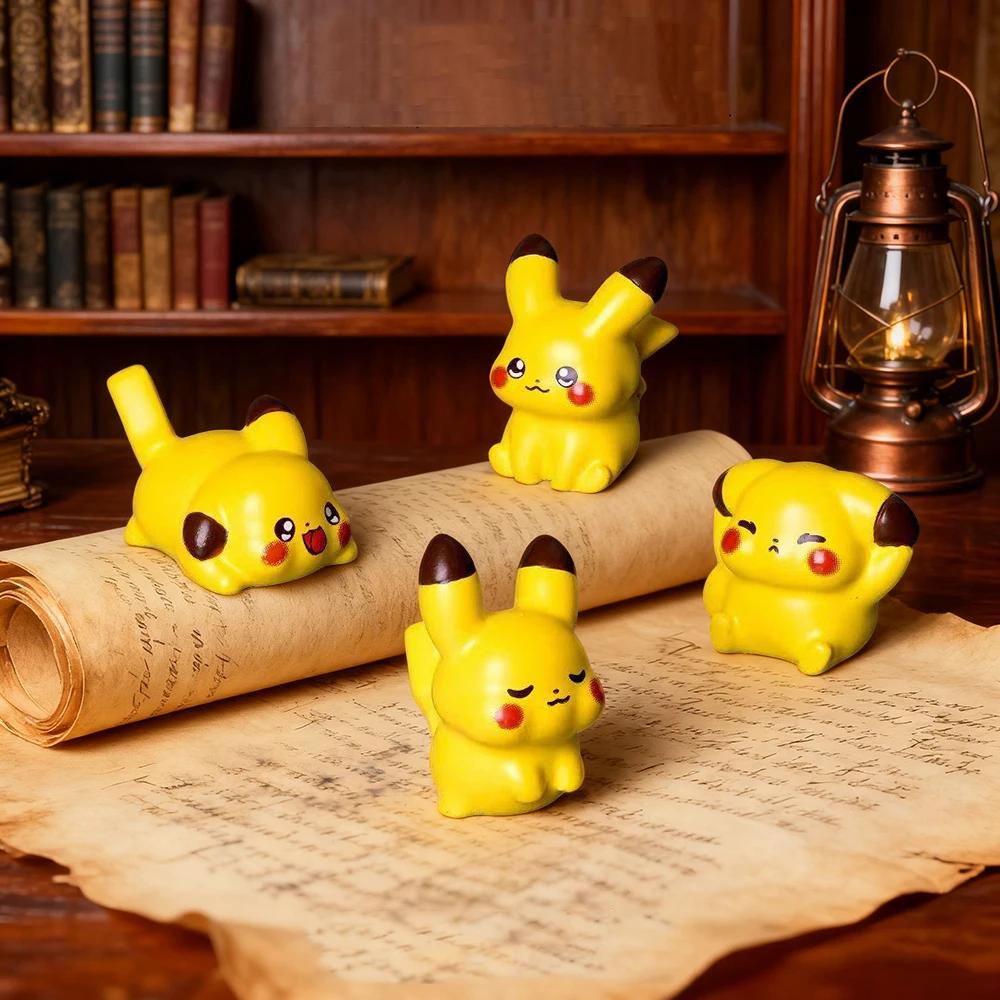 4 unids/set monstruos de bolsillo Anime Pokemon Pikachu figuras de acción Kawaii 2-3,2 cm PVC colección para adultos lindo modelo decoración juguete para regalo