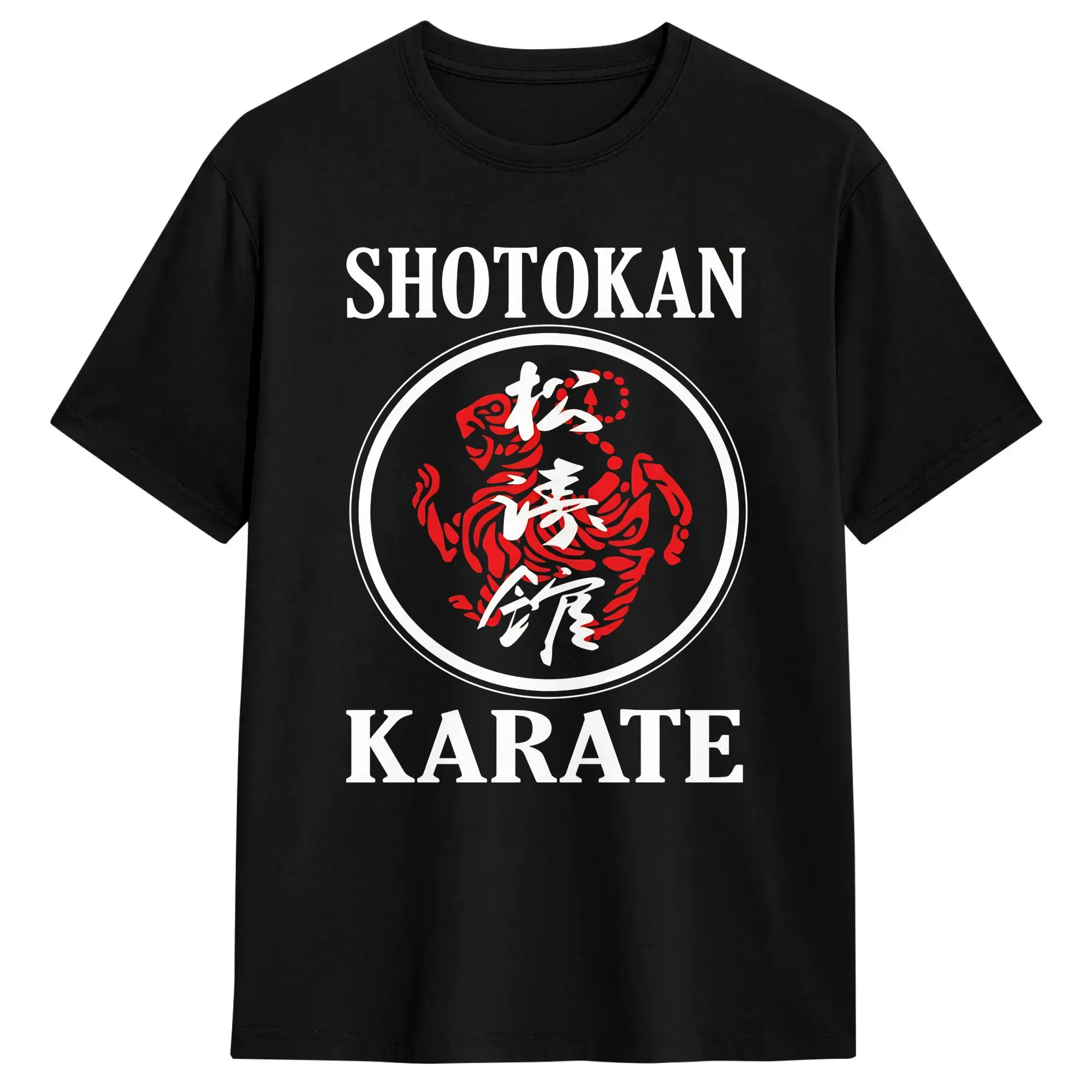 Shotokan Karate Tiger And Kanji Cotton T Shirt For Men Summer Karate Shotokan Vintage T Shirts Hipster Tees Oversize Cheap Tops
