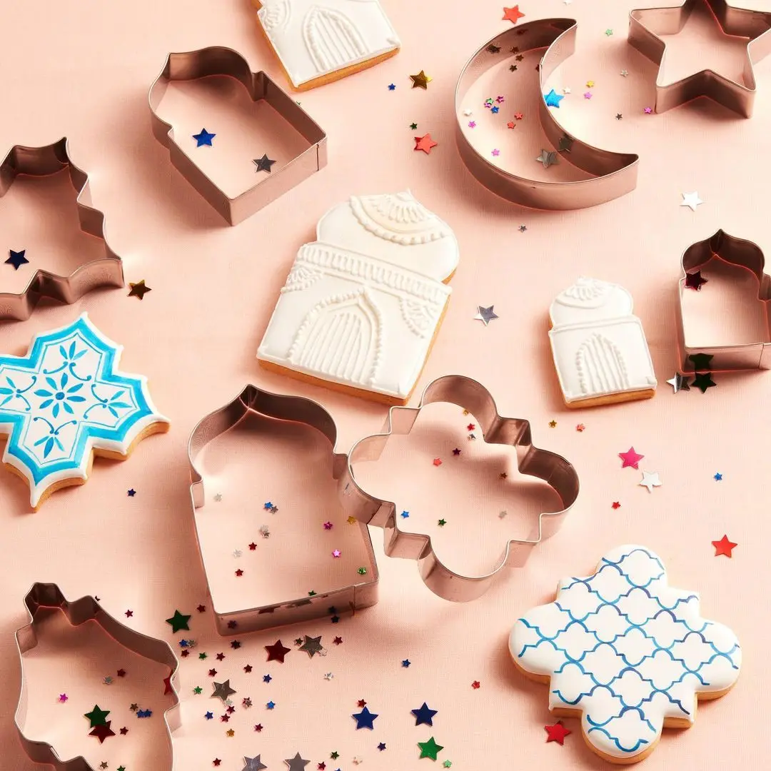 1PC Eid Mubarak Biscuit Mold Moon Star Church Camel Cookie Cutters Baking Tools Muslim Ramadan Kareem Party DIY Baking Supply