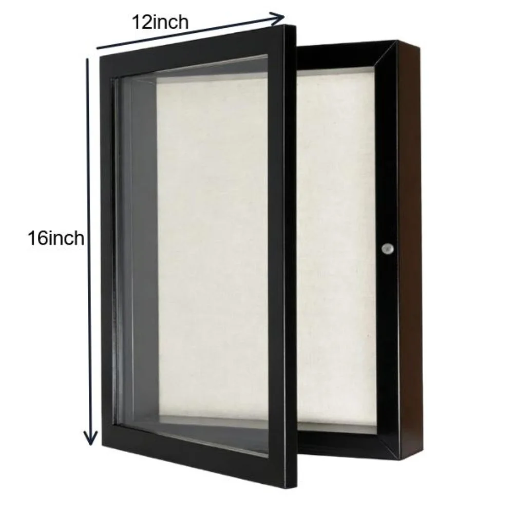 Deep Shadow Box Frame Wooden Display Case for Dried Flowers Plant Specimens Wall Mounted Memory Box with Magnetic Closure