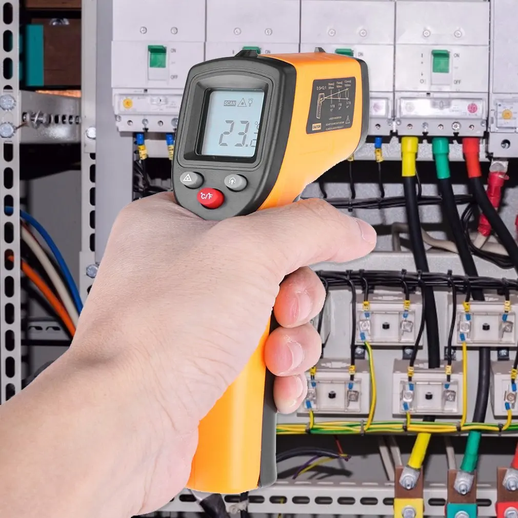 Termometro a infrarossi Ir senza contatto portatile ad alta precisione misuratore di temperatura superficiale di misurazione industriale Laser Lcd