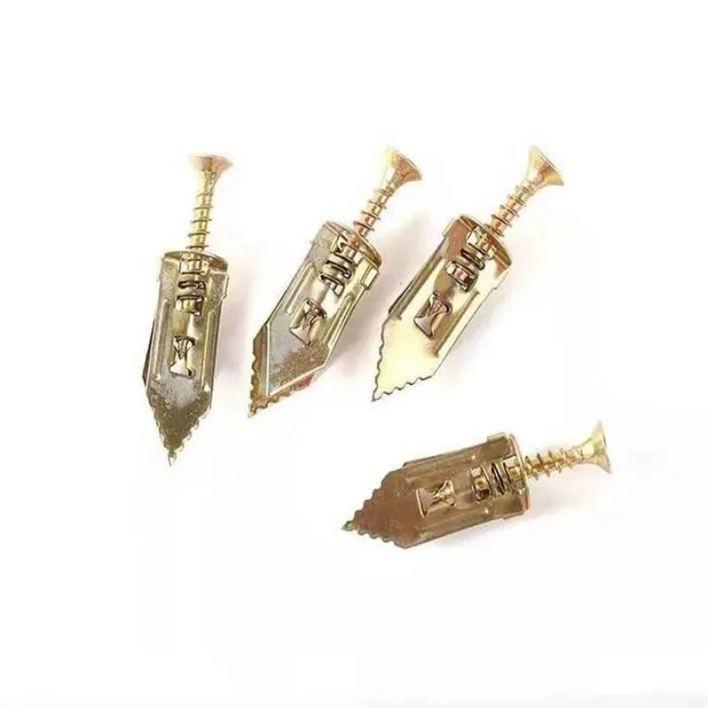 100 pcs Knock In High-strength Manganese Steel Expansion Screw Gypsum Board Fiberboard Wall Plug