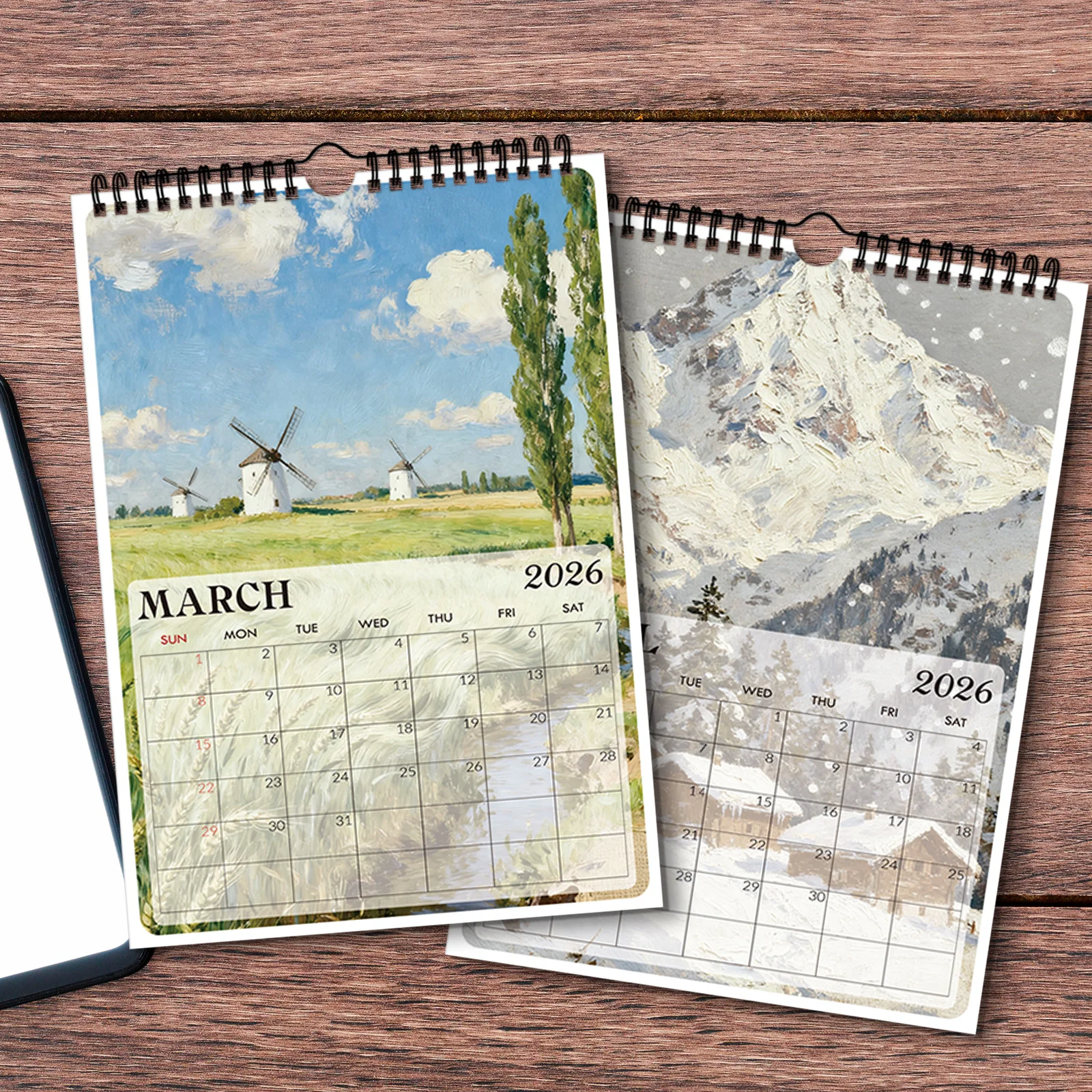 1 قطعة 2026 تقويم حائط لمناظر الحديقة، مثالي لديكور المنزل وتنظيم سنوي، تقويم حائط مضحك #6