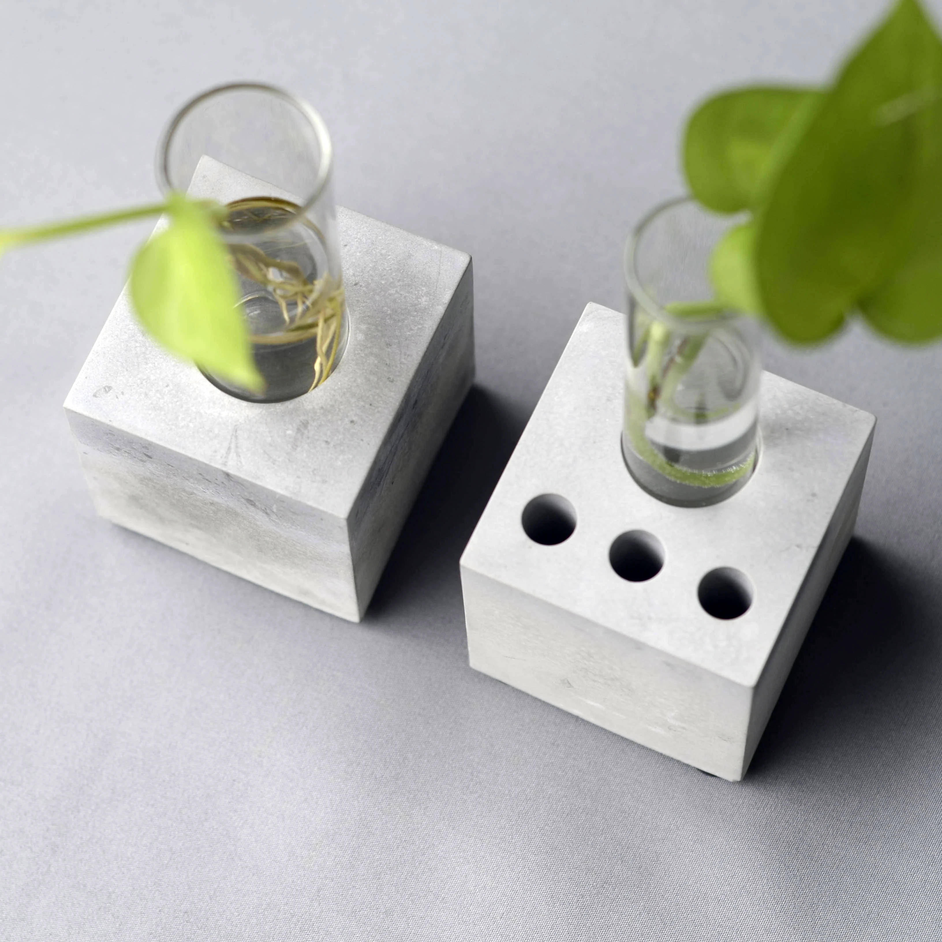 Aquatic Plants Tube Flowerpot Plaster Mold Concrete Crystal Glue DIY Flower Holder Silicone Mold Pen Insert Cube Pot Resin Mold