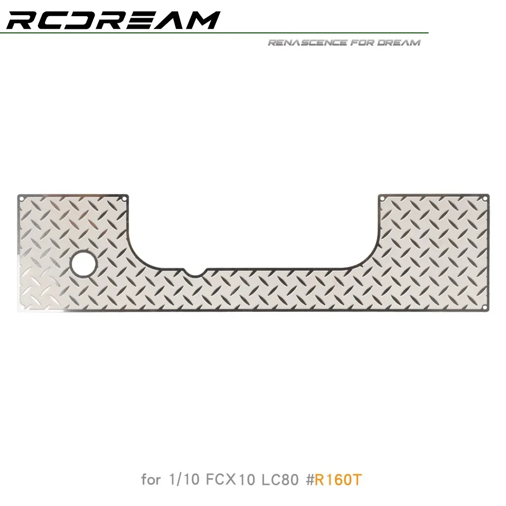 RCDream 1/10 FCX10 LC80 puerta trasera placa antideslizante inferior modificación de protección de acero inoxidable #   R160T