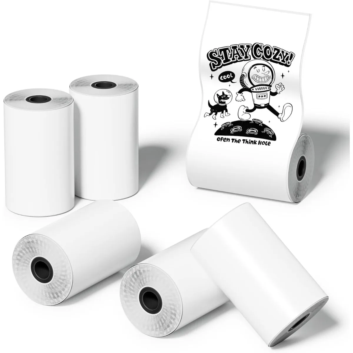 White Self-Adhesive Thermal Paper for HD Mini Printers - Uncharged, No Battery or Electronic Component