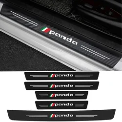 Car Front Rear Door Sill Scuff Plate for Fiat PANDA Badge Carbon Fiber Welcome Pedal Trunk Bumper Threshold Protector Stickers