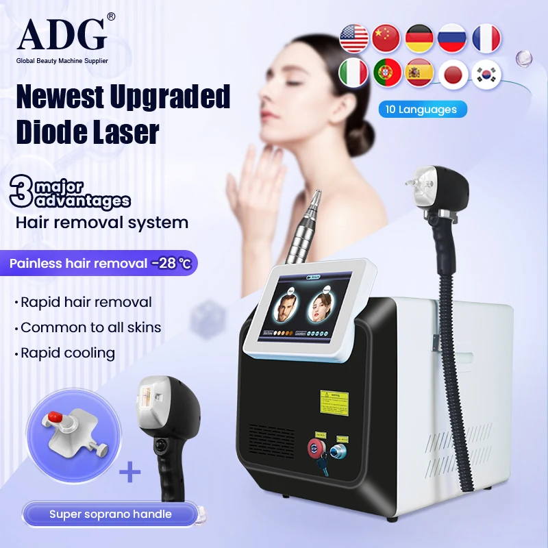 Professional 755 1064 808nm diode laser Epilator 3500W hair removal 2 in 1 Picosecond Pigment Tattoo Removal Machine carbon peel