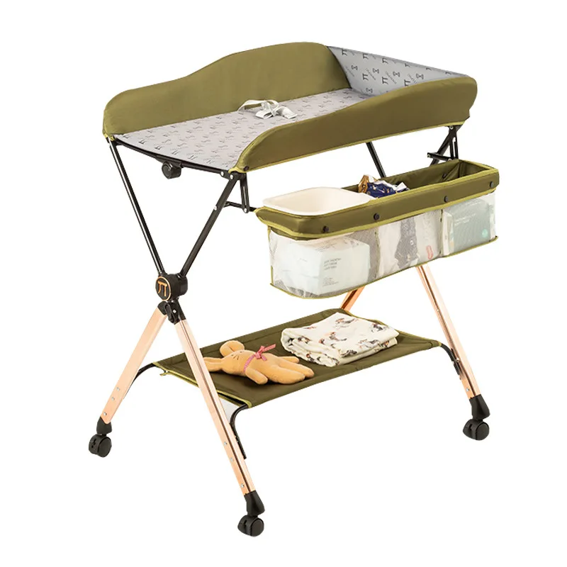 Stable Upgrade Multi-functional Baby Diaper Changing Tables, Foldable Press Touch Five-speed Adjustable Changing Table for Baby