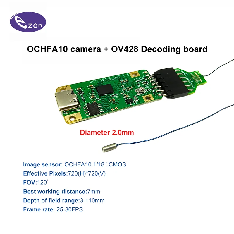 OCHFA10 ultra-small macro endoscope module 720*720 pixels 428 decoding board OV6946 upgraded model industrial burr