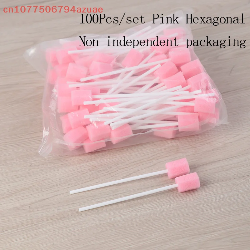 100 Pcs Disposable Oral Care Sponge Swab Tooth Cleaning Mouth Swabs With Stick Sponge Head Cleaning Cleaner SwabUniversal Box