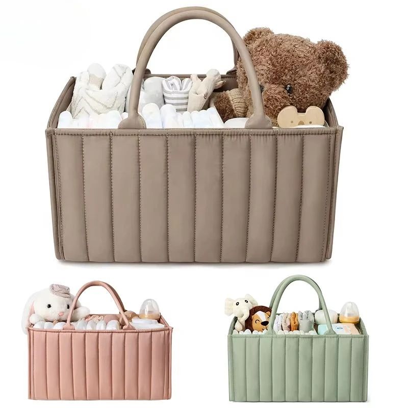 Baby Diaper Caddy Nursery Storage Basket for Newborn Essentials Travel Baby Basket for Diapers Baby Wipes Organizer Bag Storage