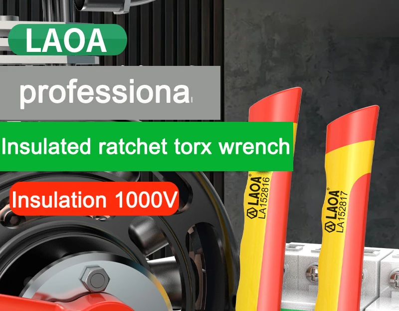 LAOA isolierter Ratschenschlüssel mit Pflaumenblüten, Spannungsfestigkeit, 1000 V, Spezialwerkzeug für Autoreparaturen – Detail 1