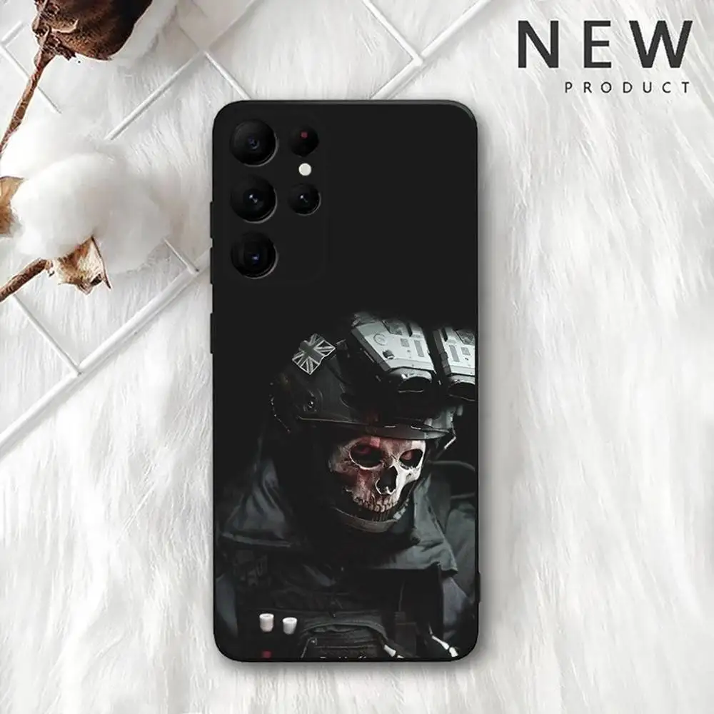 حافظة هاتف C-COD Call Of D-Duty Ghost لهاتف Samsung S 25,24,23,22,30,21,10,9,Ultra,Plus,Lite,FE,4,5G حافظة ناعمة سوداء