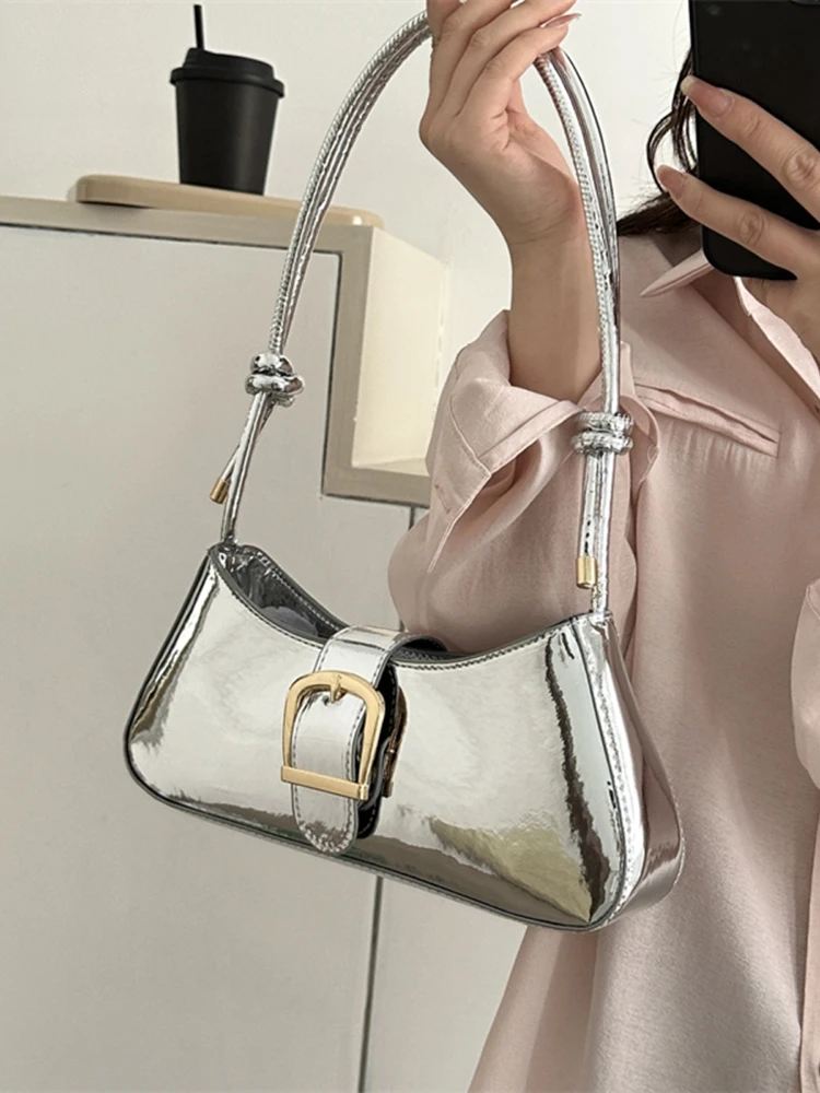 Niche Design Handbag For Women Summer Fashionable New Glossy Underarm Bags Ladies Versatile Daily Commuter Single Shoulder Bag