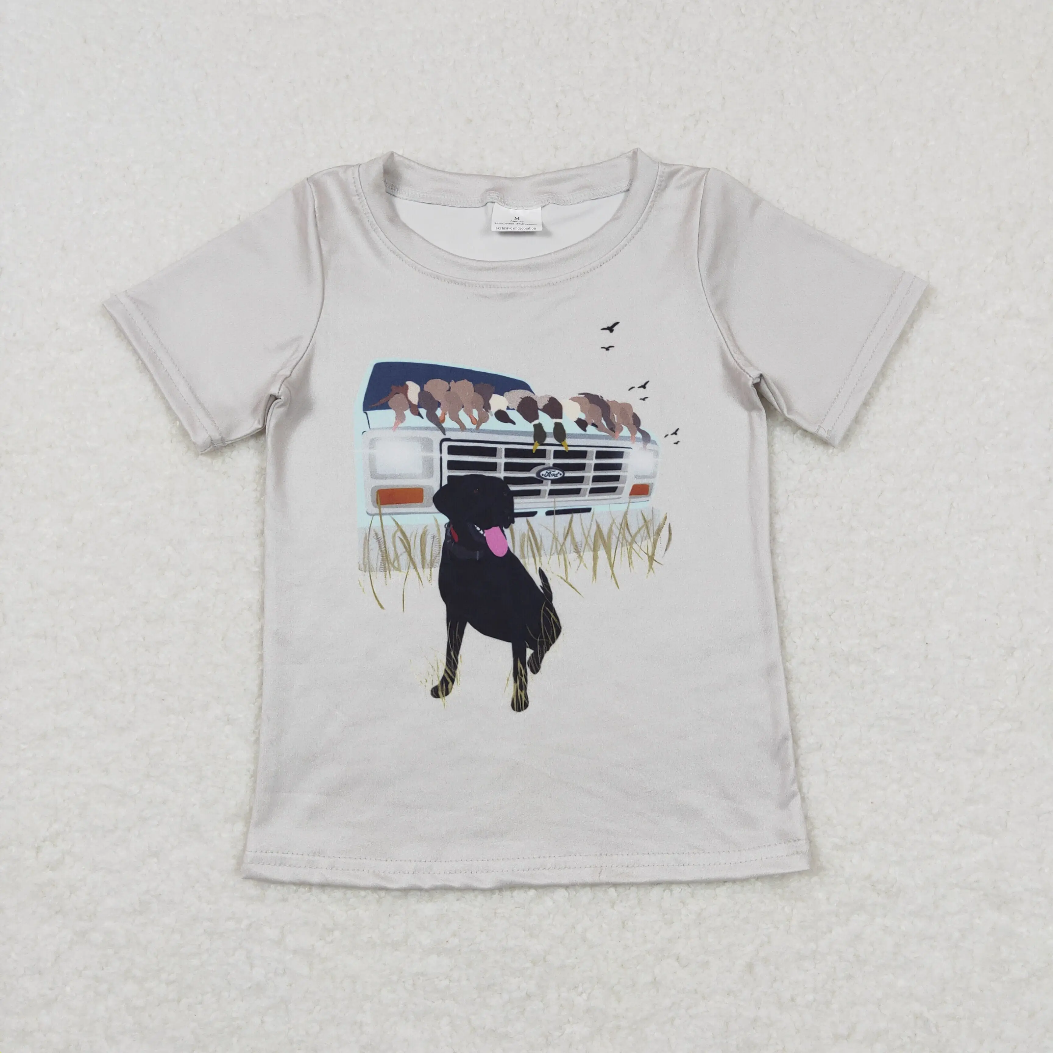 Z1022-29 New Arrival WholeSale Boys And Girls Summer Short Sleeved Tops Pattern Printed Multi-Element Round Neck