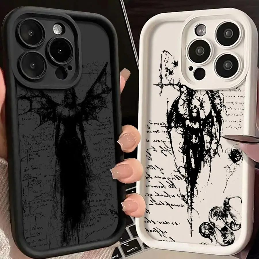 

Case for iPhone 17 Pro Max Air 15 Plus 17Pro 11 13 12 Pro 16 14 Phone Cover Ages Retro Cupid Angel