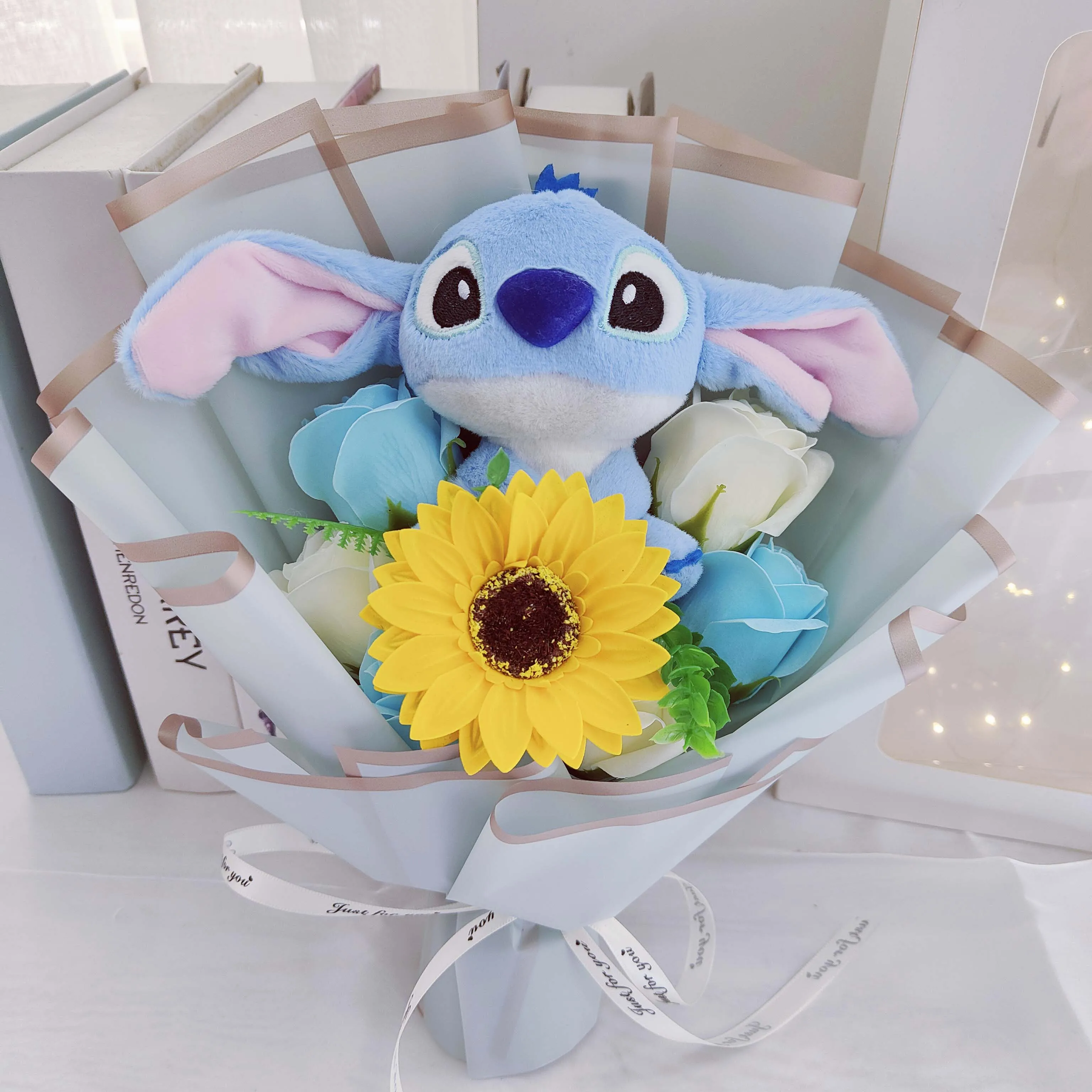 New2024 Anime plush  stitch  plush toys kawaii bouquet gift creative Valentine's Day birthday graduation gifts