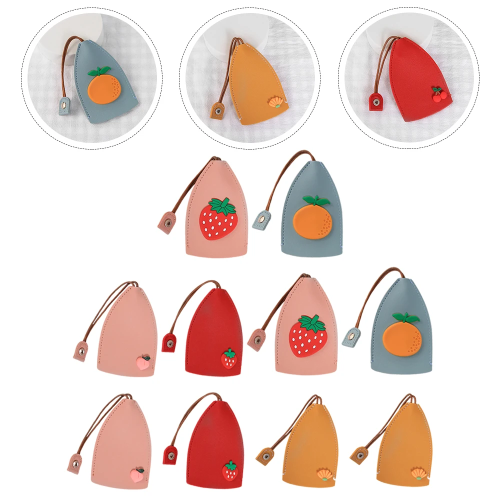 

10pcs Universal Cartoon Cover Cases Pu Protective Car Keys Compact Key Organizer Portable Key Case For Home Car Travel