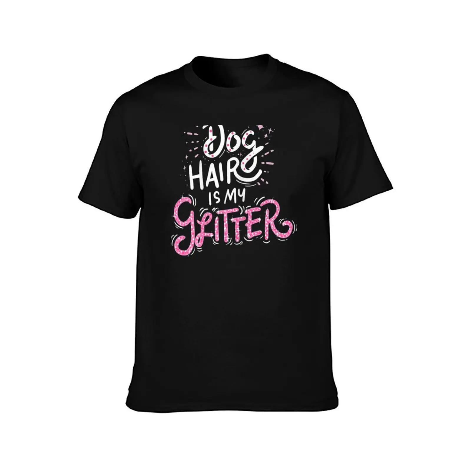 Dog Hair Is My Glitter T-Shirt, Summer Casual Cotton Tee, Oversized Streetwear Tops, Vintage Graphic Print, Unisex Men Women
