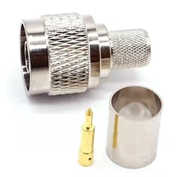 1Pcs L16 N Male Plug Connector N Male Clamp Crimp for RG8 LMR-400 Cable RF Adapter Coaxial Brass Nickel Plated Free Shipping