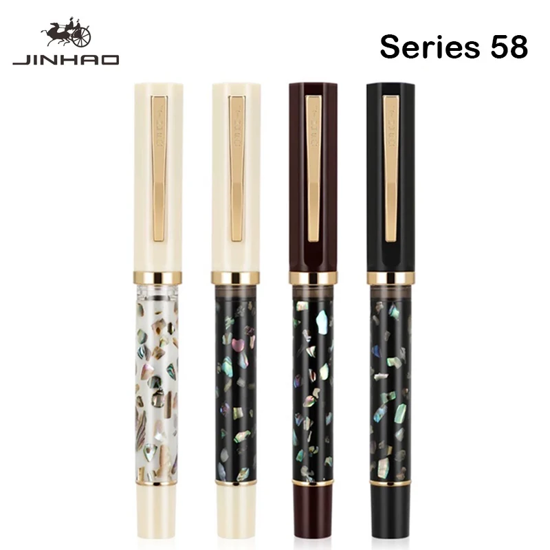 

Перьевая ручка JINHAO 58, деревянная/скраimshaw, студенческая ручка с чернильным наконечником F EF, ручка для каллиграфии, канцелярские принадлежности, школьные и офисные принадлежности
