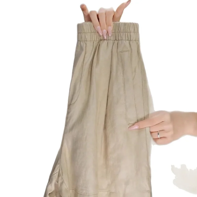 شورت نسائي من الكتان، ملابس صيفية بيضاء رفيعة، شورت متوسط الطول كاجوال بخمس نقاط