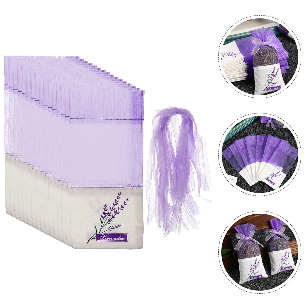 50 Pcs Dried Lavender Pouch Vosarea Clear Gift Bags Sachet Empty Lavendar Cotton Perfume Travel