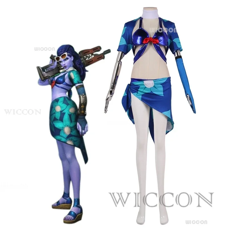 Overwatch Damage Hero Widowmaker Cosplay Costumes Skin Halloween Women Swimsuits Beachwear Clothes Halloween Party Sexy Set